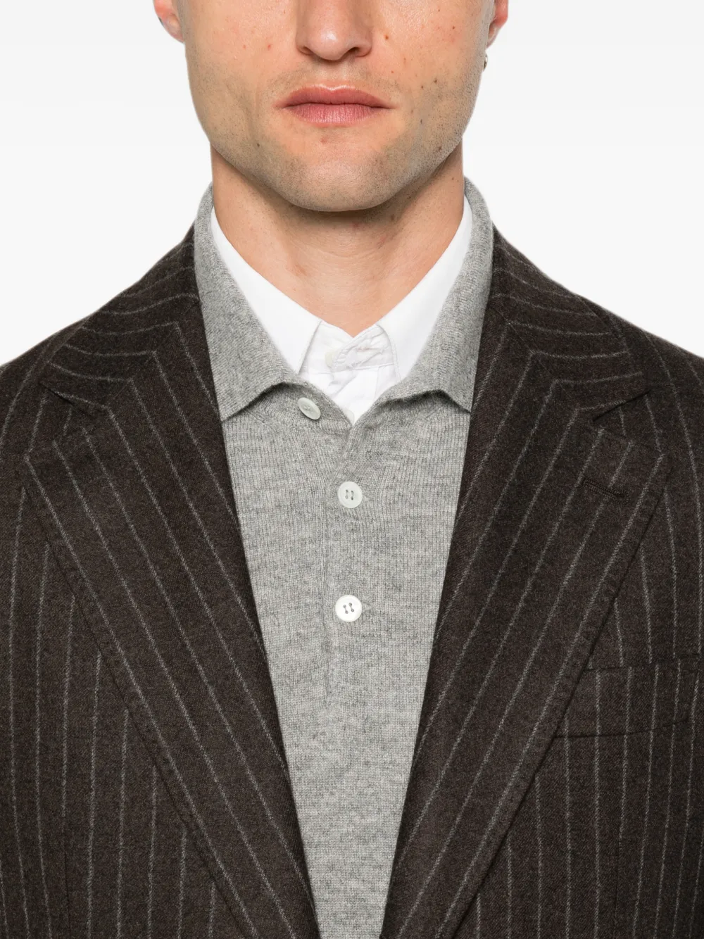 Brunello Cucinelli Blazer met krijtstreep Bruin
