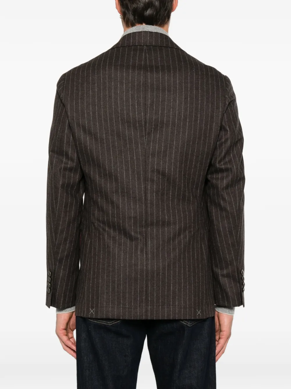 Brunello Cucinelli Blazer met krijtstreep Bruin