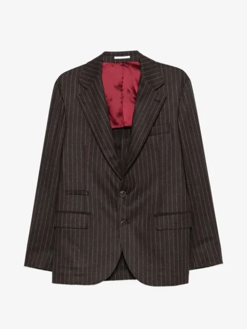 Brunello Cucinelli pinstripe peak-lapel blazer