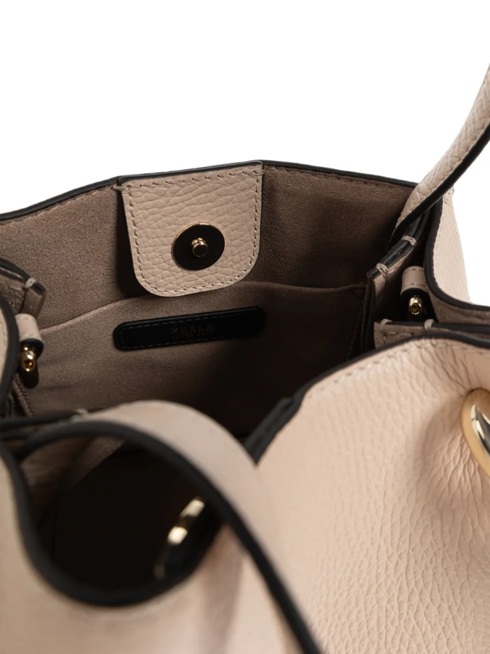 Furla Nuvola shopper van bewerkt leer Beige