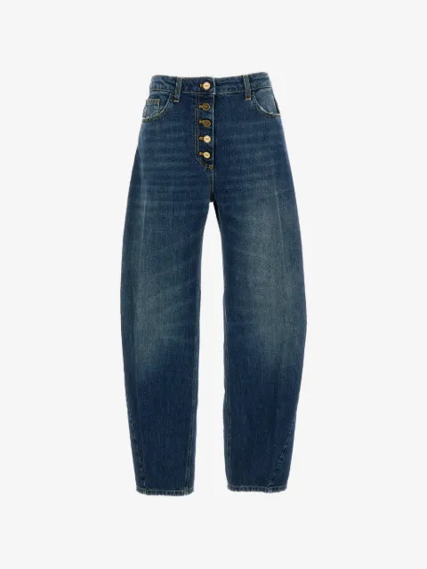 Elisabetta Franchi jeans balloon con botones de joya
