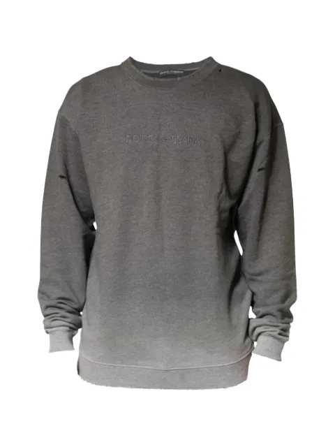 Dolce & Gabbana sudadera con logo bordado y efecto envejecido