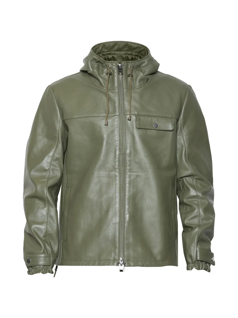 Les Hommes Urban hooded leather jacket - Verde