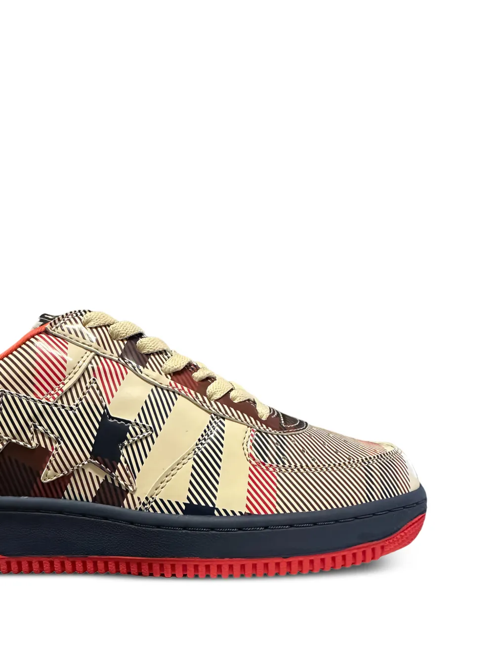 A BATHING APE Bape Sta Low geruite sneakers Beige