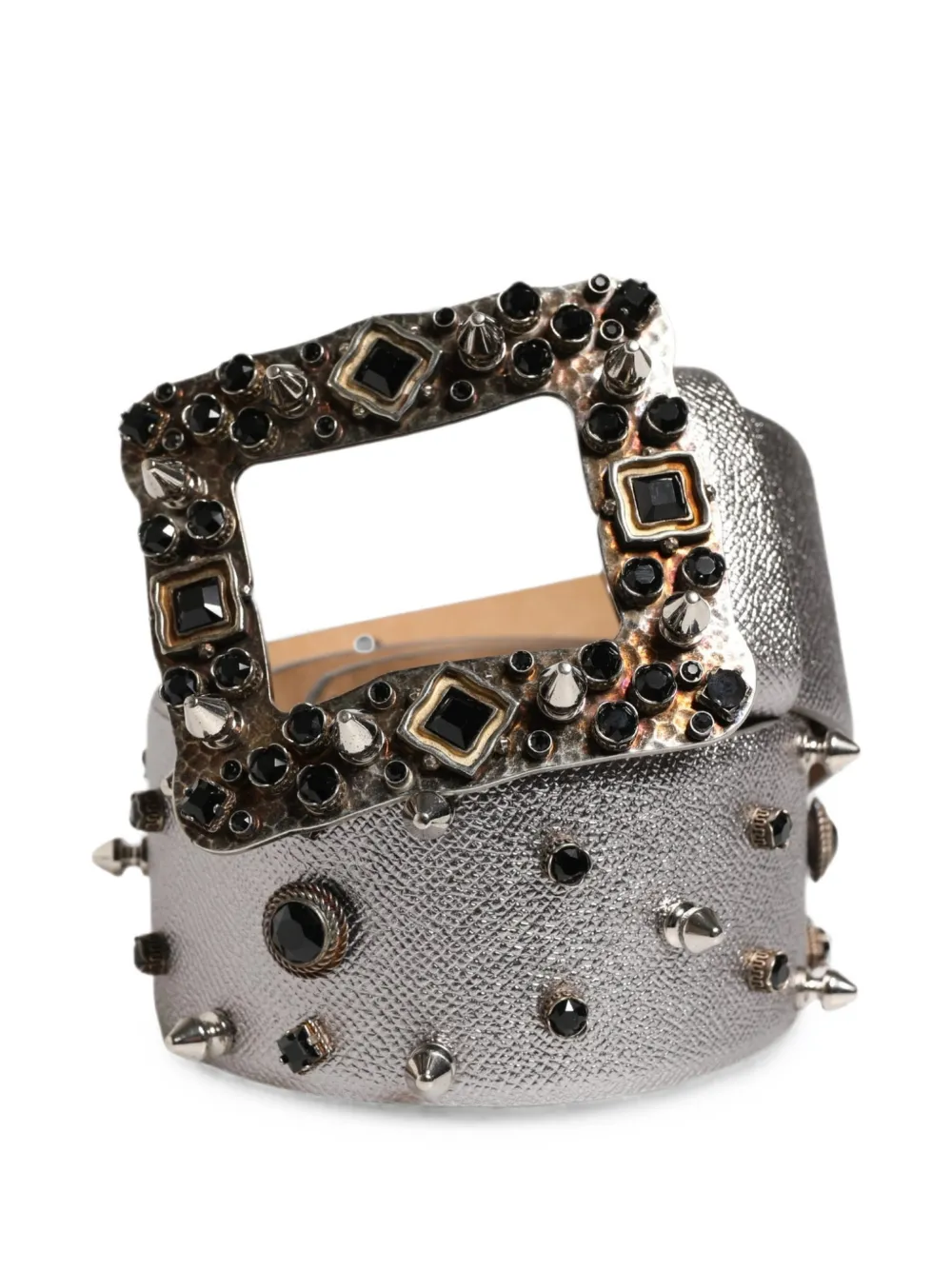 Dolce & Gabbana Riem verfraaid met kristallen en studs Zilver