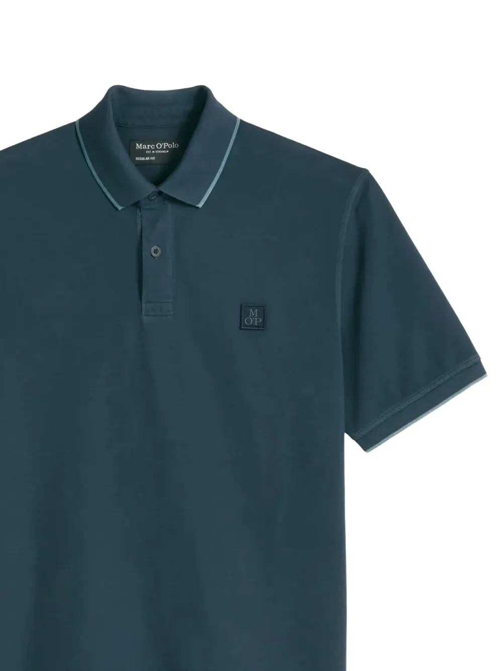 Marc O'Polo Piqué poloshirt met logopatch Blauw