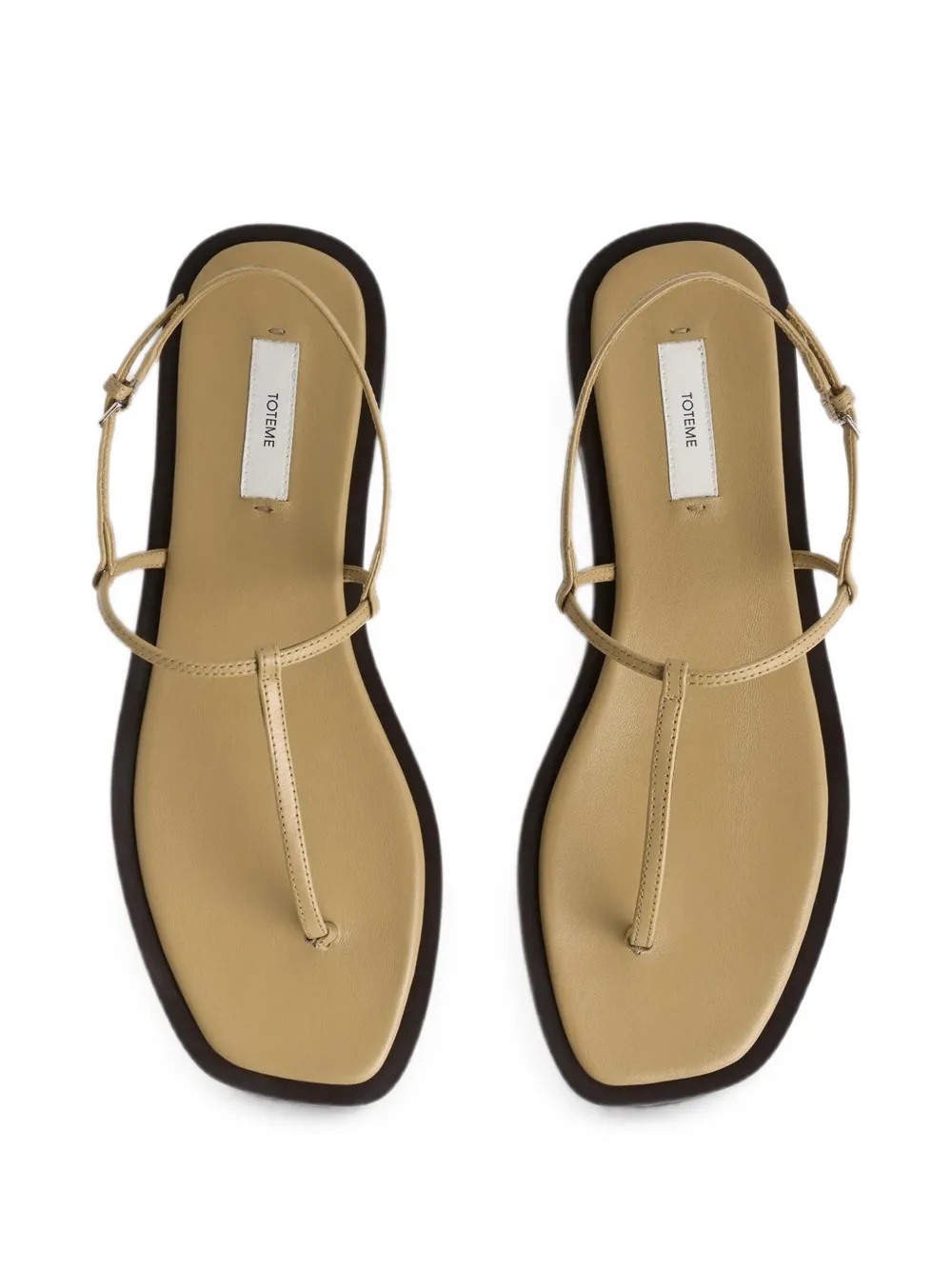 TOTEME T-strap leather sandals Beige