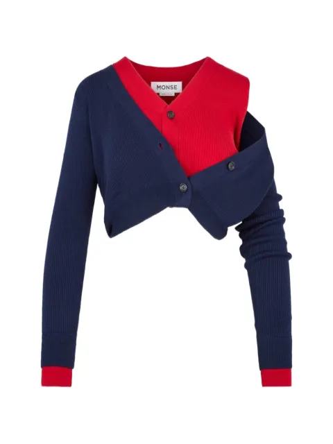 Monse layered-effect ribbed-knit cardigan