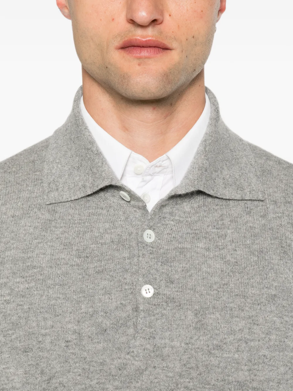 Brunello Cucinelli Poloshirt met lange mouwen Grijs