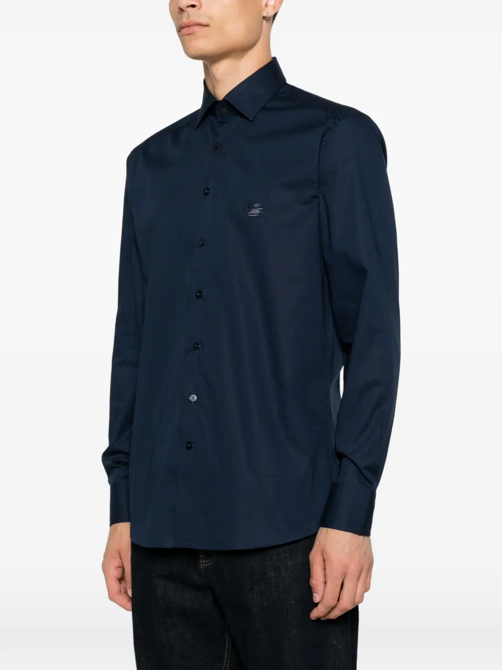 ETRO Overhemd met geborduurd logo Blauw