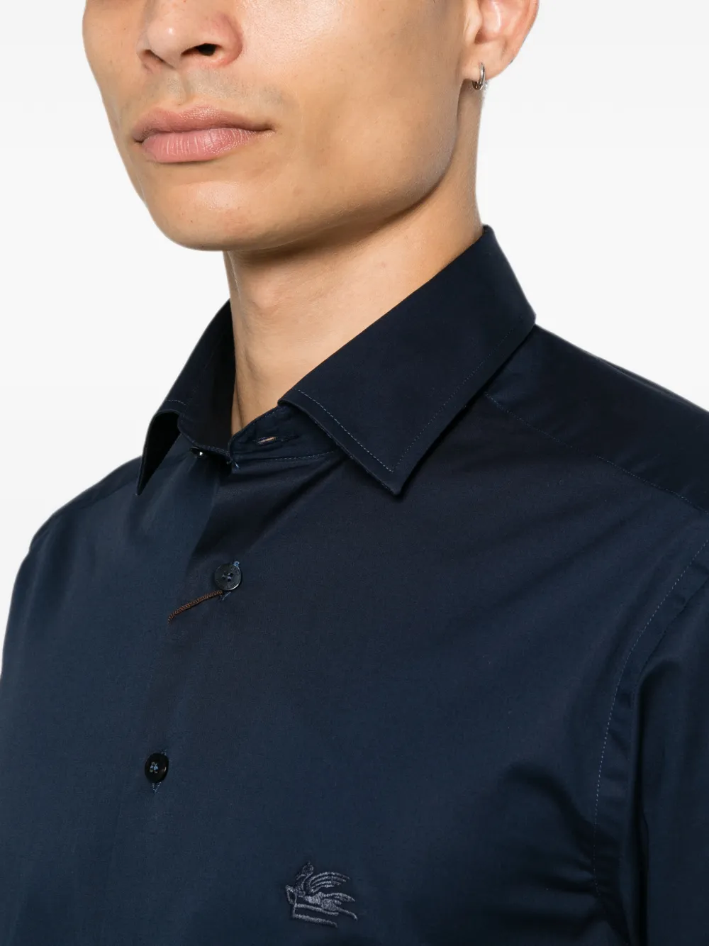 ETRO Overhemd met geborduurd logo Blauw