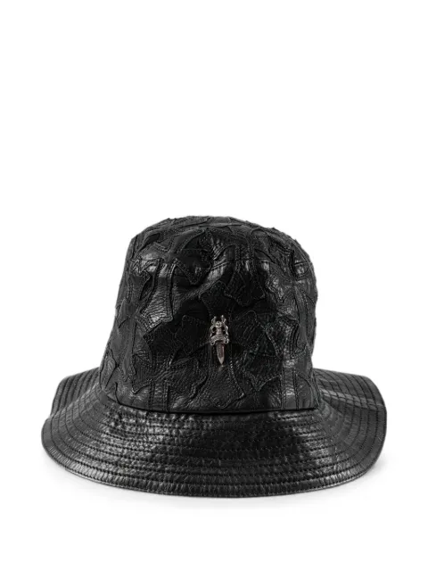 Chrome Hearts cross-patch leather bucket hat