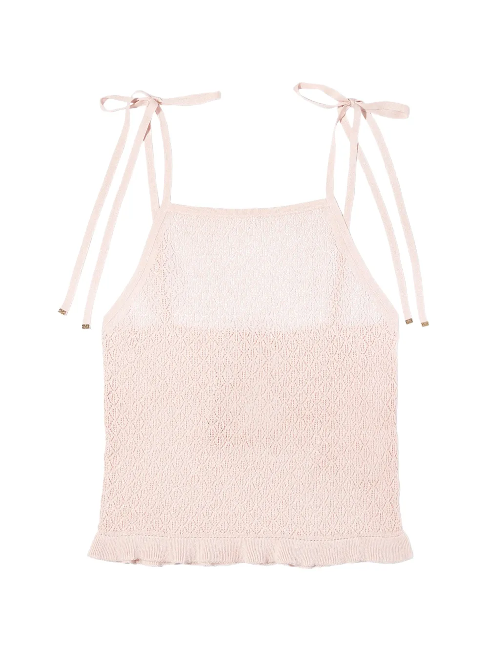 GANNI pointelle-knit tank top - Rosa