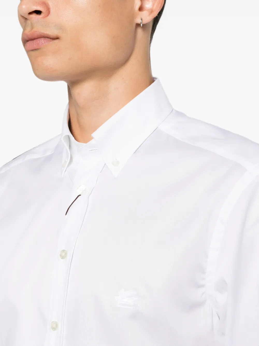 ETRO Overhemd met Pegasus-borduurwerk en knopen Wit