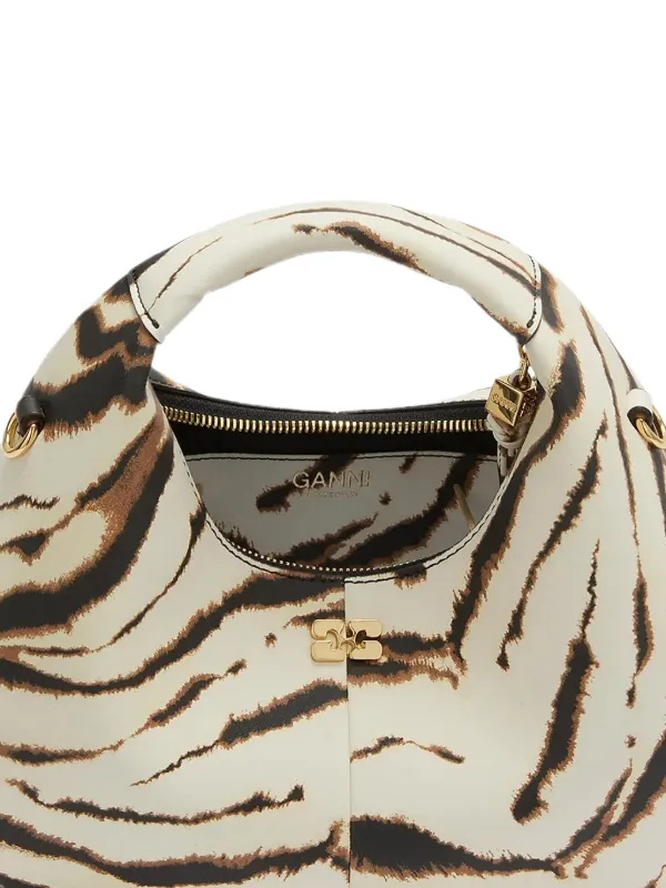 GANNI zebra-print Shoulder Bag | Neutrals | FARFETCH