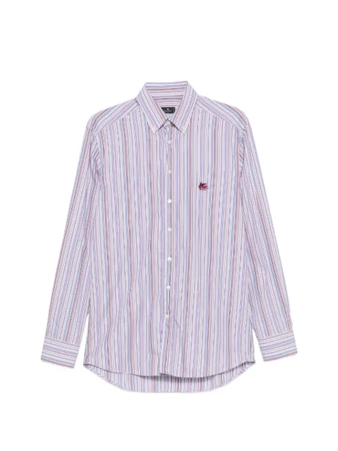 ETRO striped embroidered-logo shirt