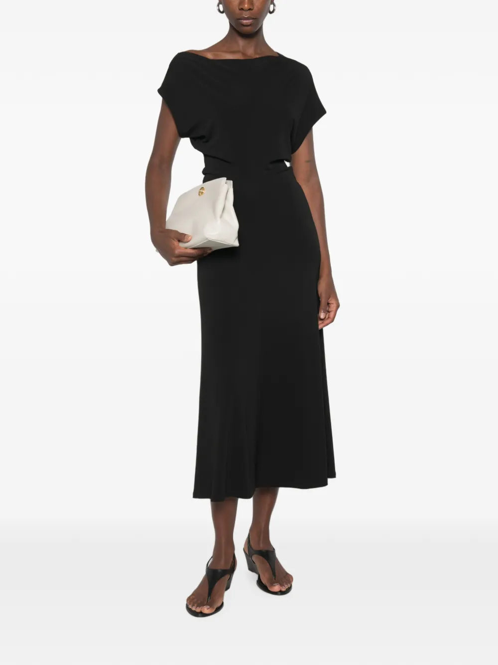 Vince draped-design midi dress - Nero