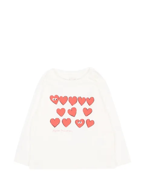 Stella McCartney Kids heart-print long-sleeve T-shirt