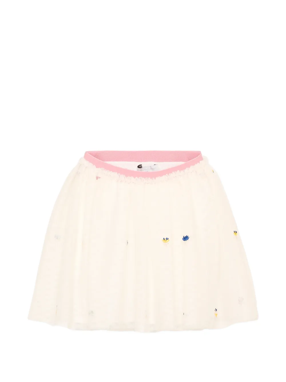 Stella McCartney Kids floral-embroidered tulle skirt - Toni neutri