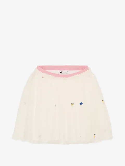 Stella McCartney Kids Saia de tule com bordado floral