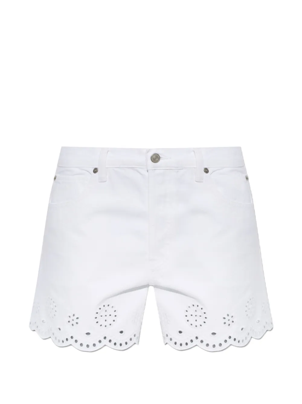 FRAME broderie-anglaise scalloped-edge shorts - White