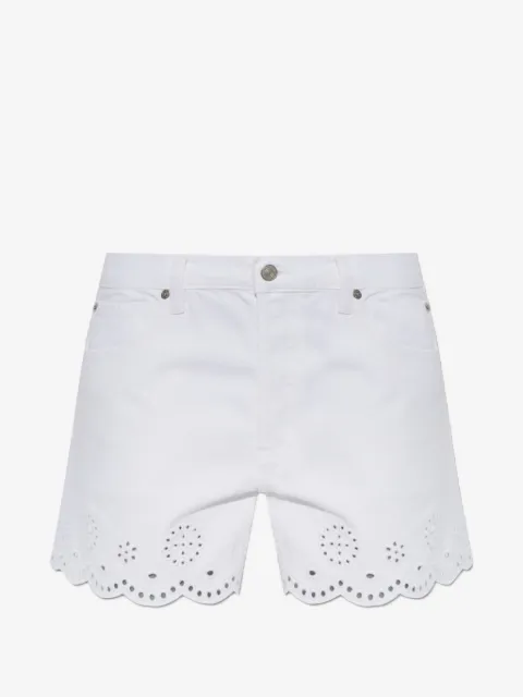 FRAME broderie-anglaise scalloped-edge shorts