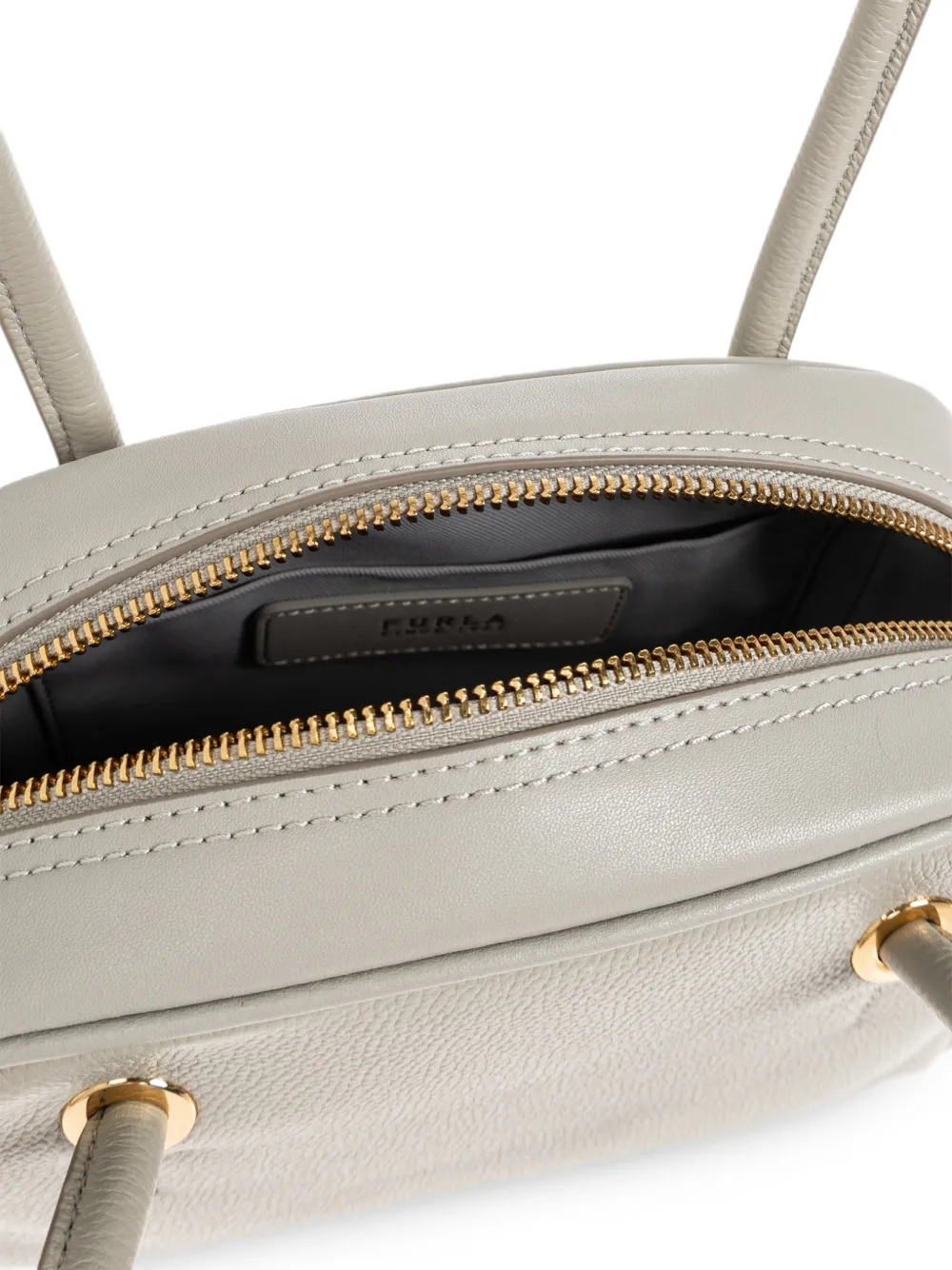 Furla Poppy schoudertas van bewerkt leer Grijs