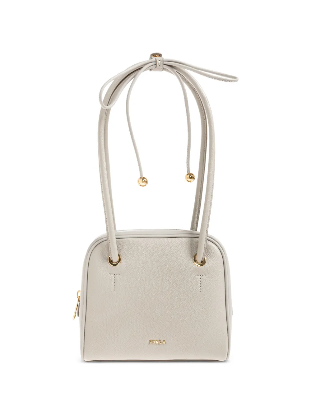 Furla Poppy grained-leather shoulder bag - Grigio