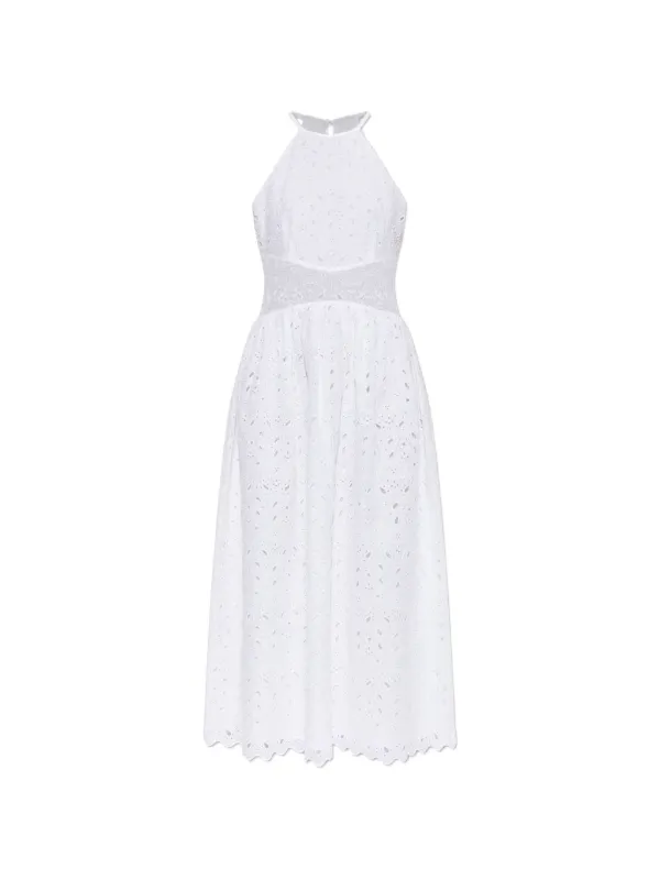 Frame Broderie-anglaise Sleeveless Dress in White