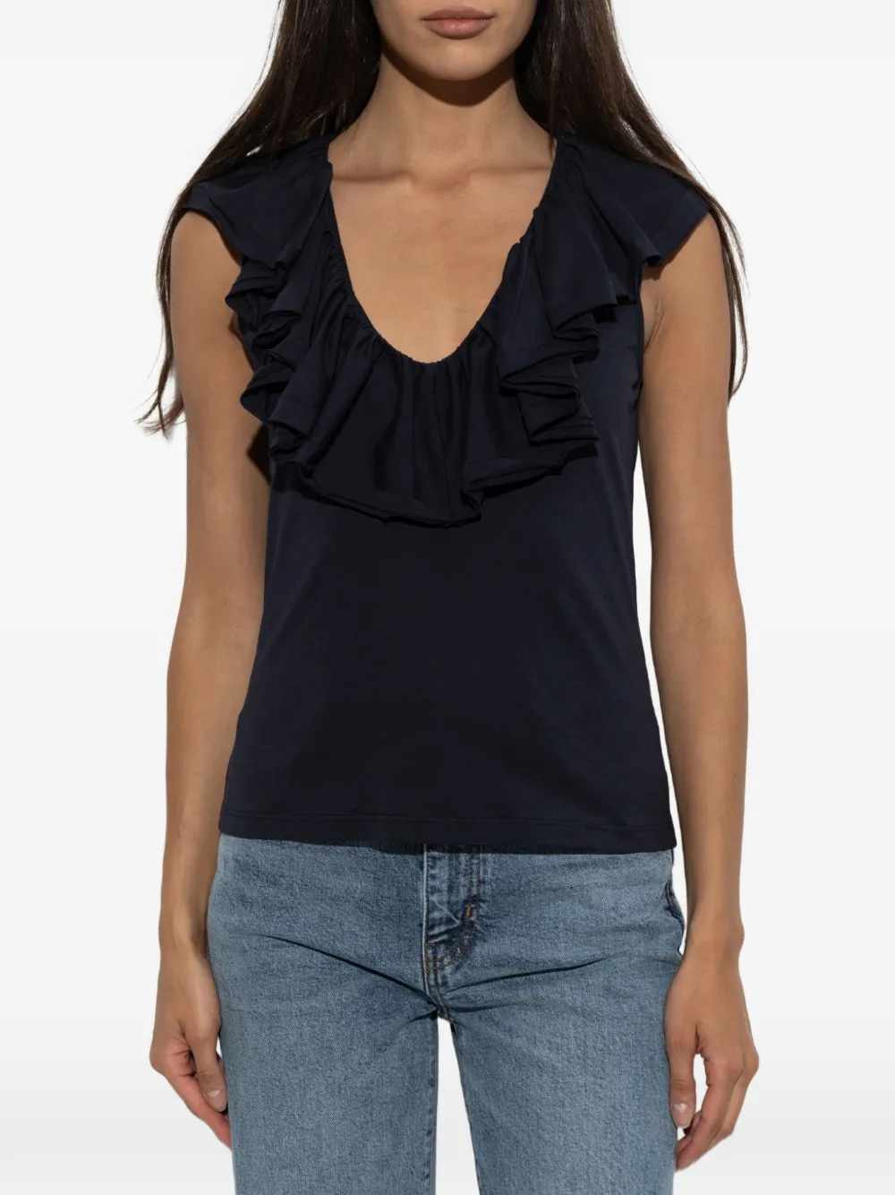  Ulla Johnson Elsie Ruffled Top - Azul 