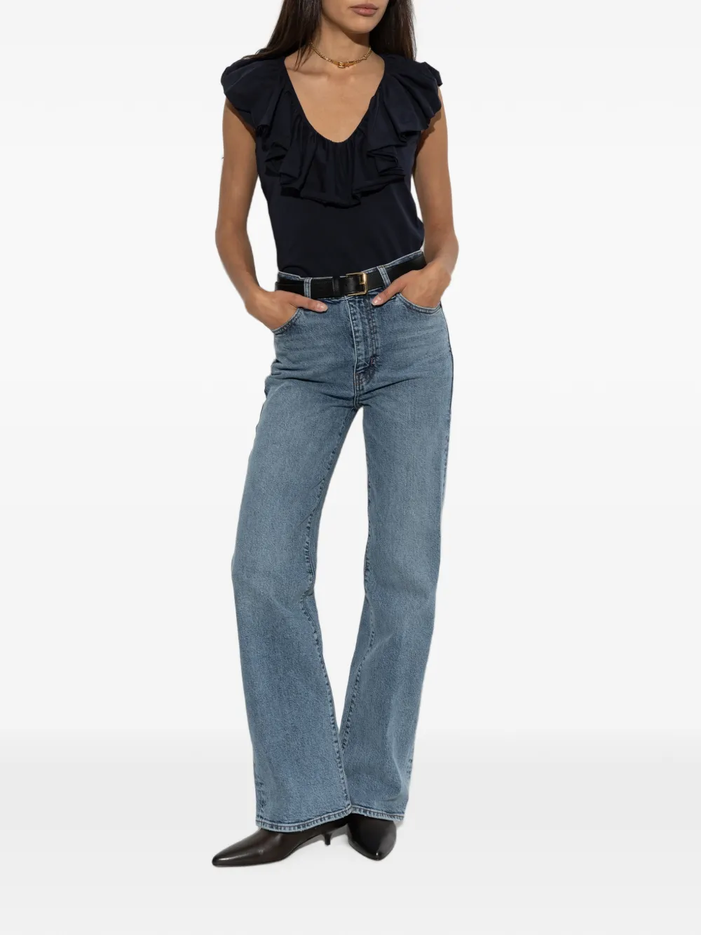  Ulla Johnson Elsie Ruffled Top - Azul 