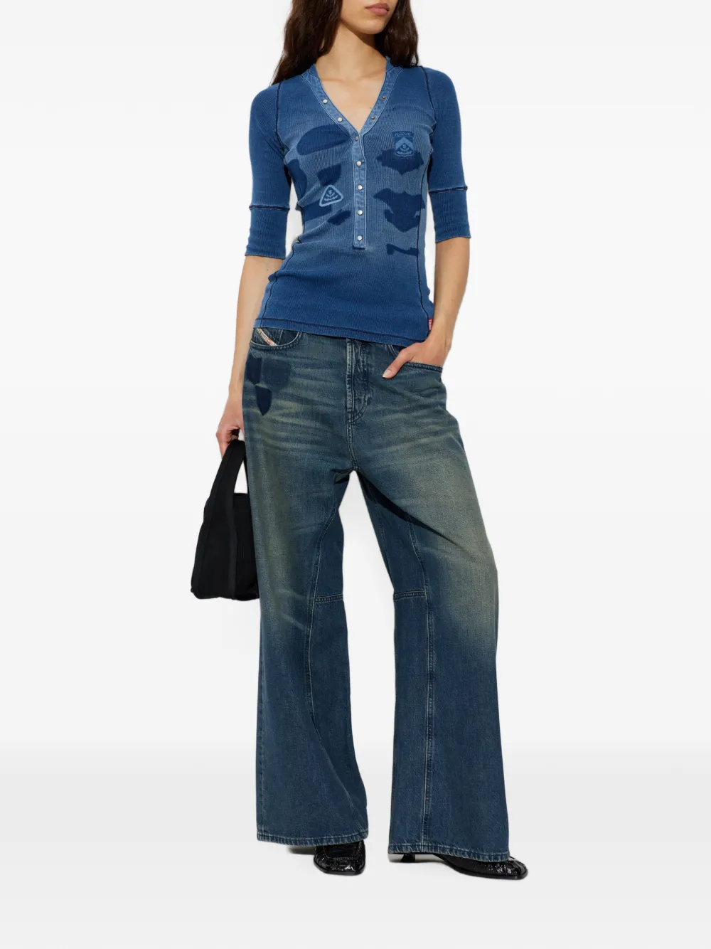 Diesel 1996 D-SIRE-U-S jeans met wijde pijpen Blauw