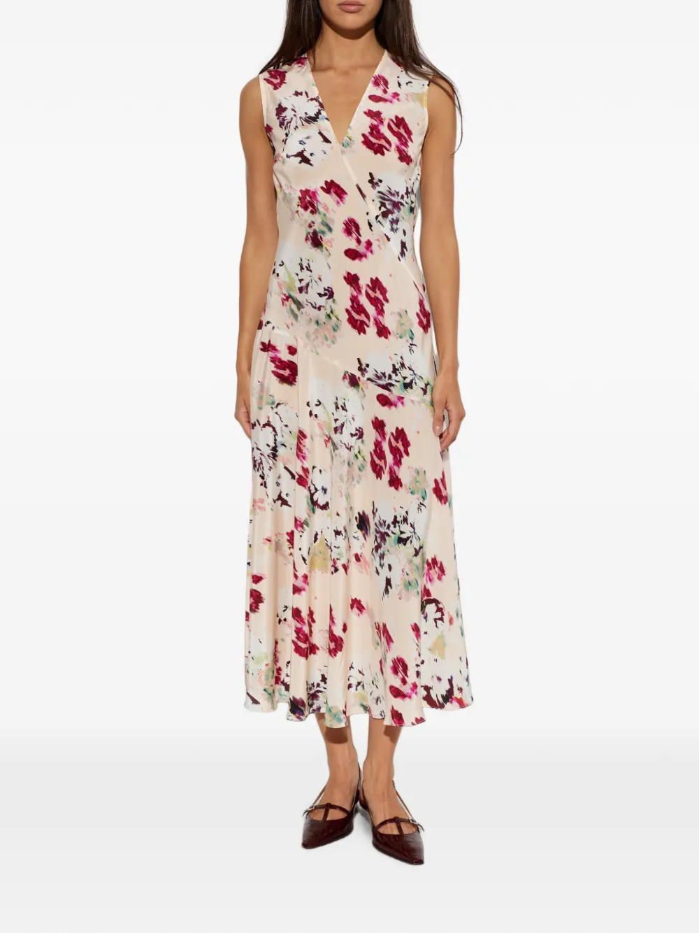 Ulla Johnson Midi-jurk met bloemenprint Beige