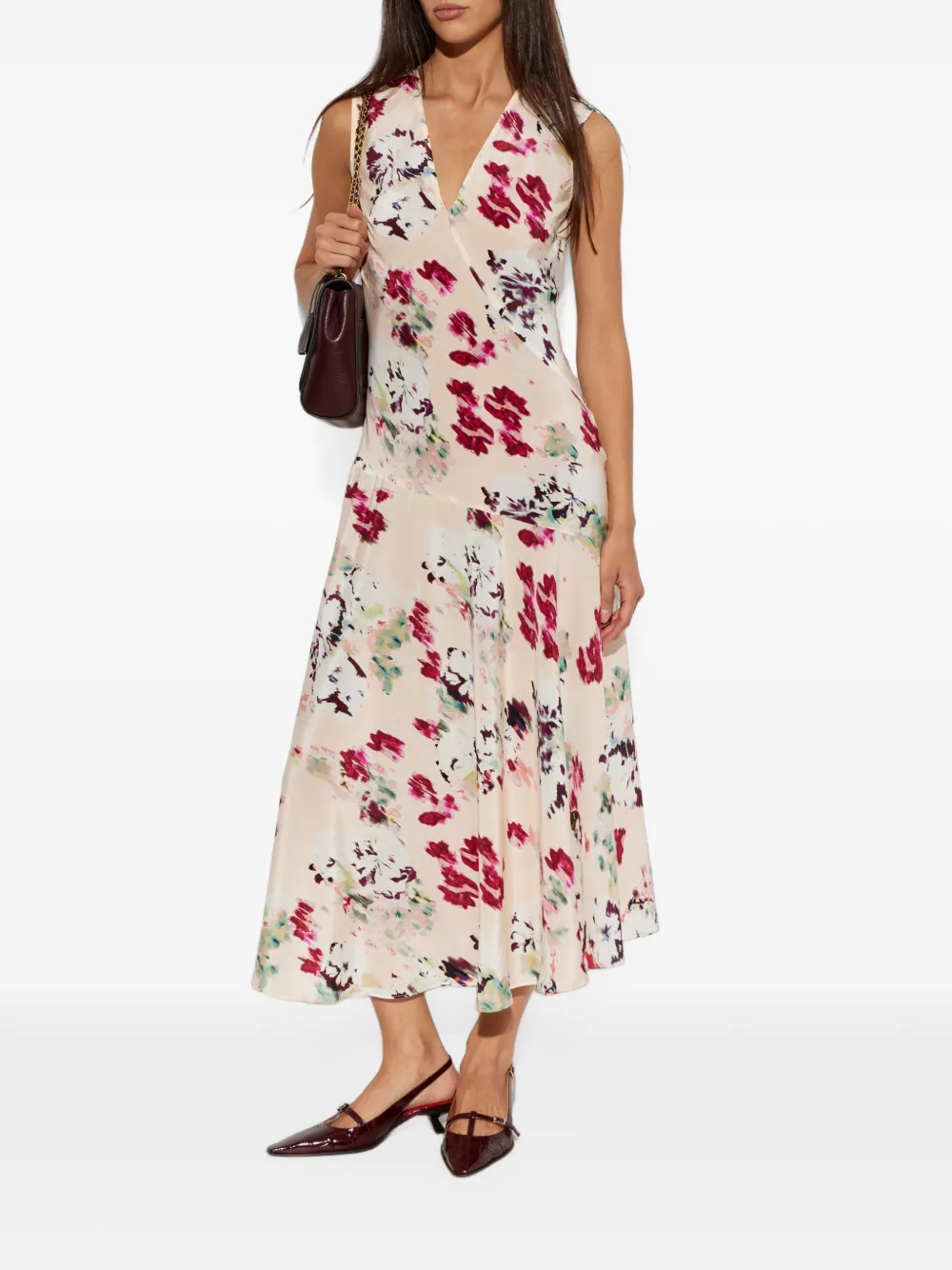 Ulla Johnson Midi-jurk met bloemenprint Beige