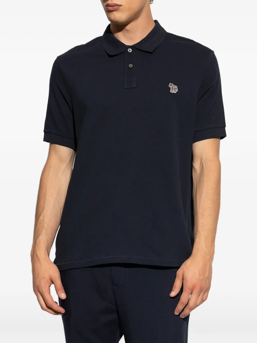 PS Paul Smith Poloshirt met zebrapatch Blauw