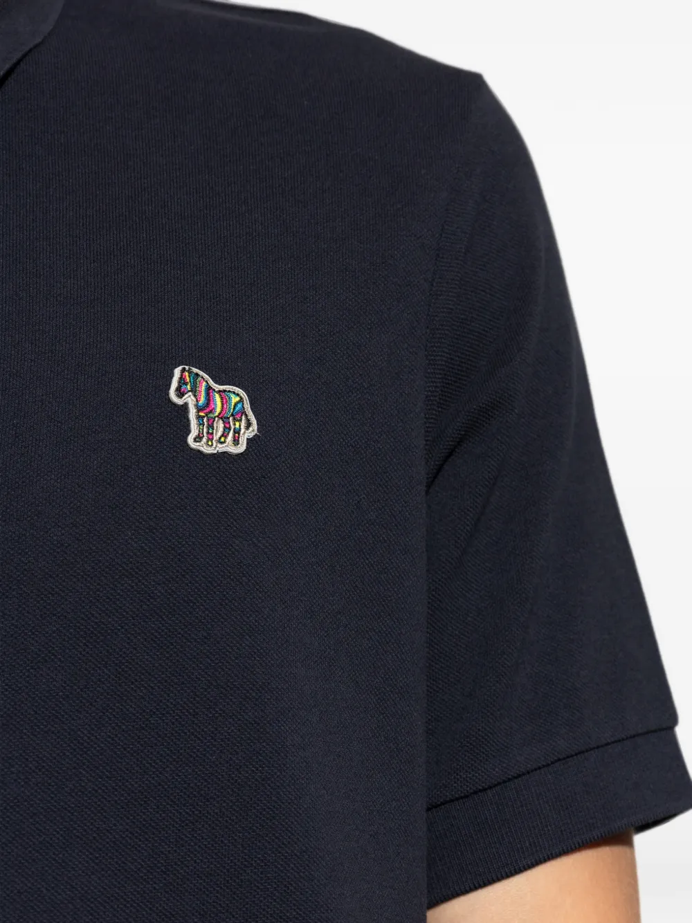 PS Paul Smith Poloshirt met zebrapatch Blauw