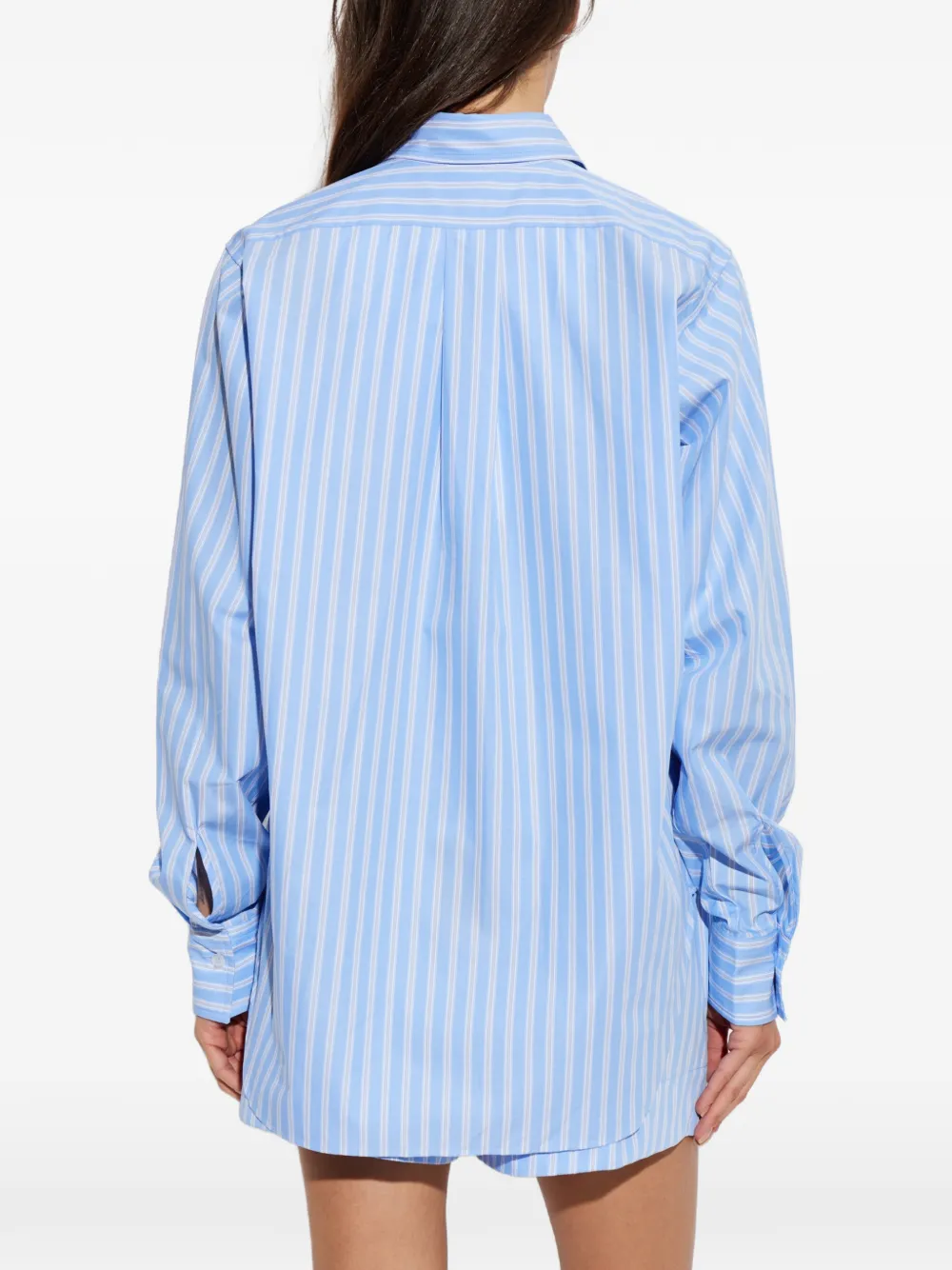 Hunza G Essential gestreepte blouse Blauw