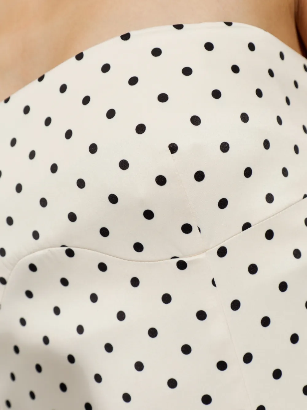 ROTATE BIRGER CHRISTENSEN Strapless midi-jurk met stippen Beige