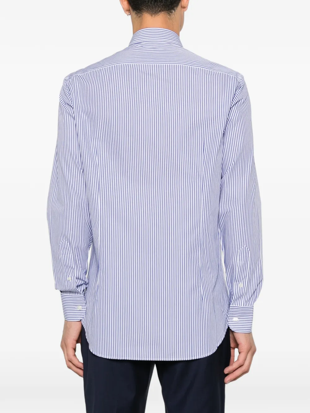 ETRO Overhemd met geborduurd logo en verticale streep Wit