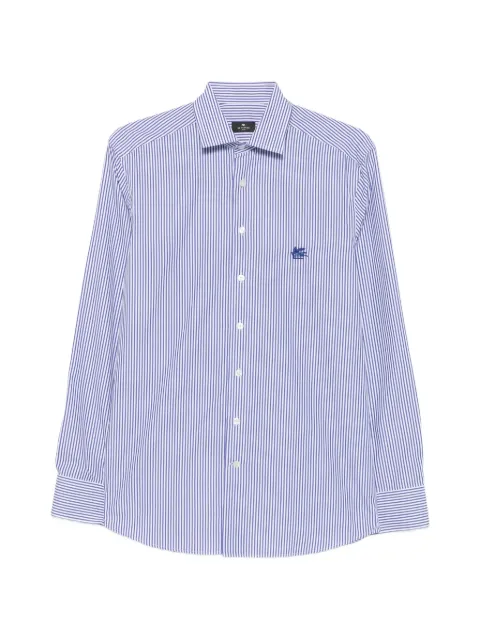 ETRO vertical-stripe logo-embroidered shirt