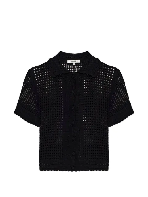 FRAME crochet-knit short-sleeve top