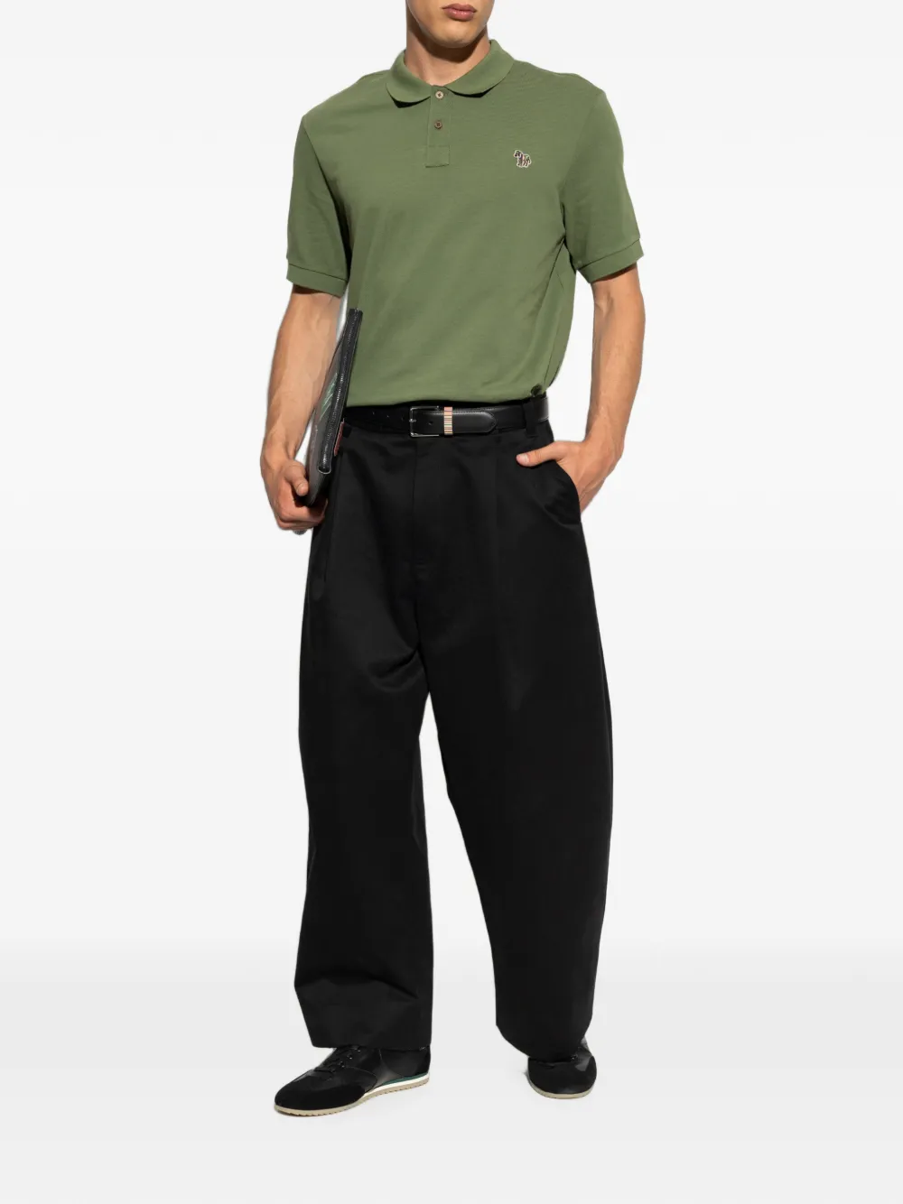 PS Paul Smith Poloshirt met zebrapatch Groen