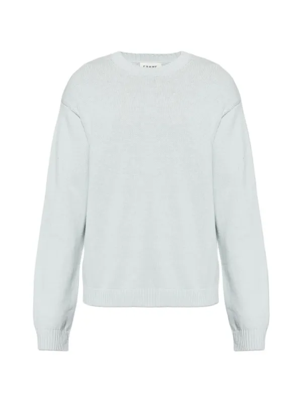 Frame Crew-neck Ribbed-trim Sweater in Blue