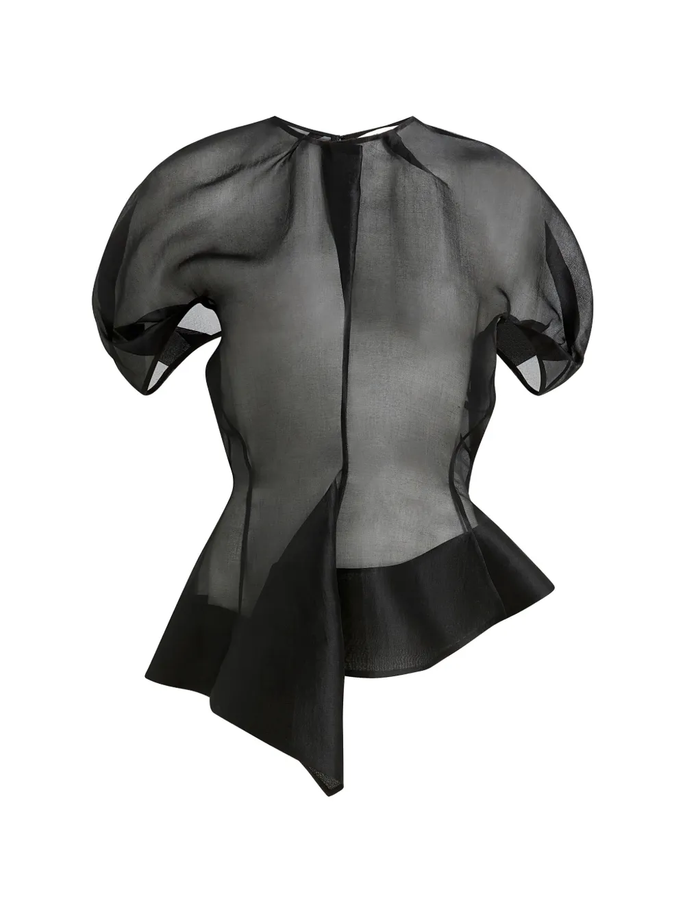 KHAITE asymmetric draped silk top - Nero