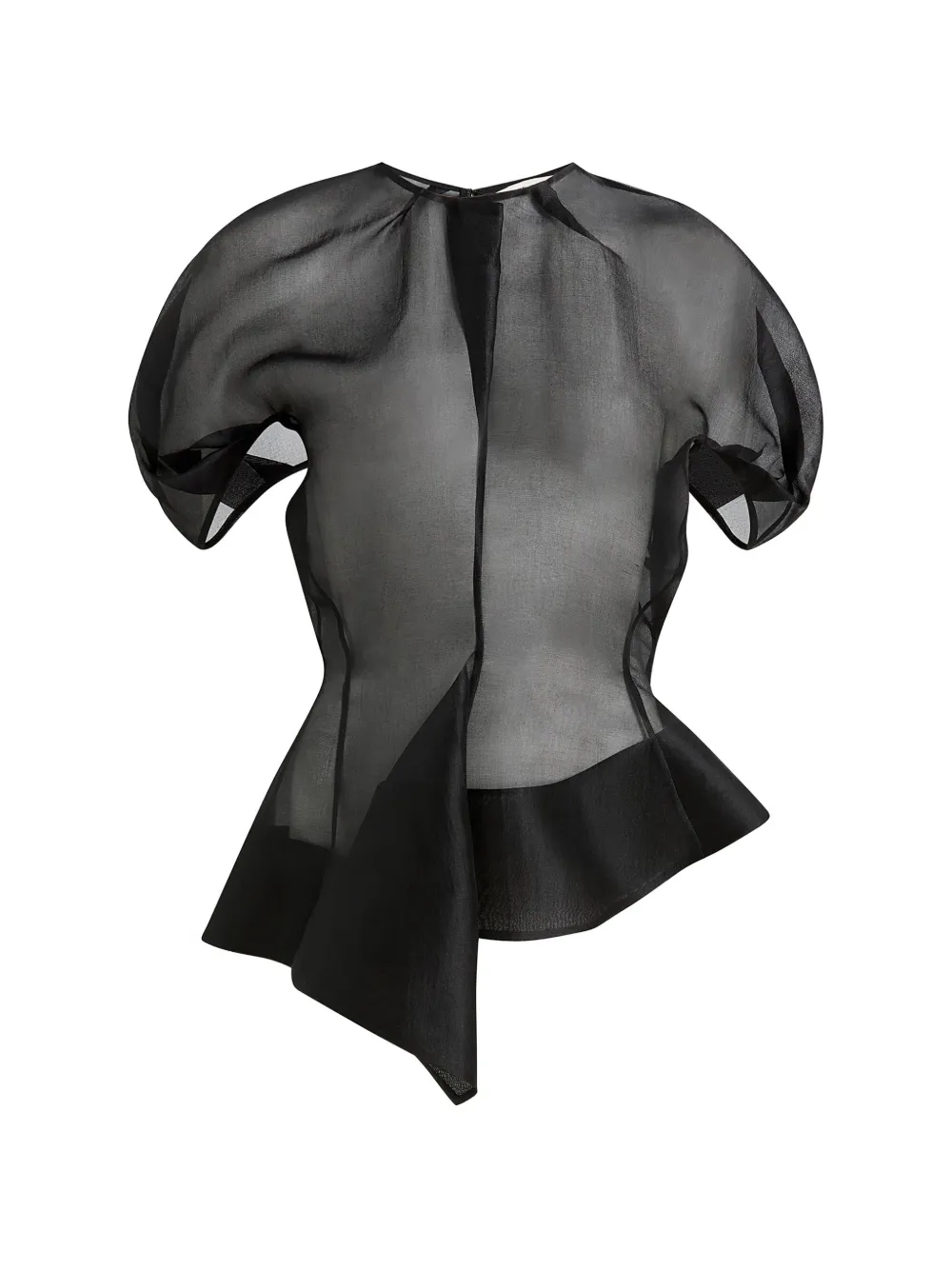KHAITE asymmetric draped silk top - Black