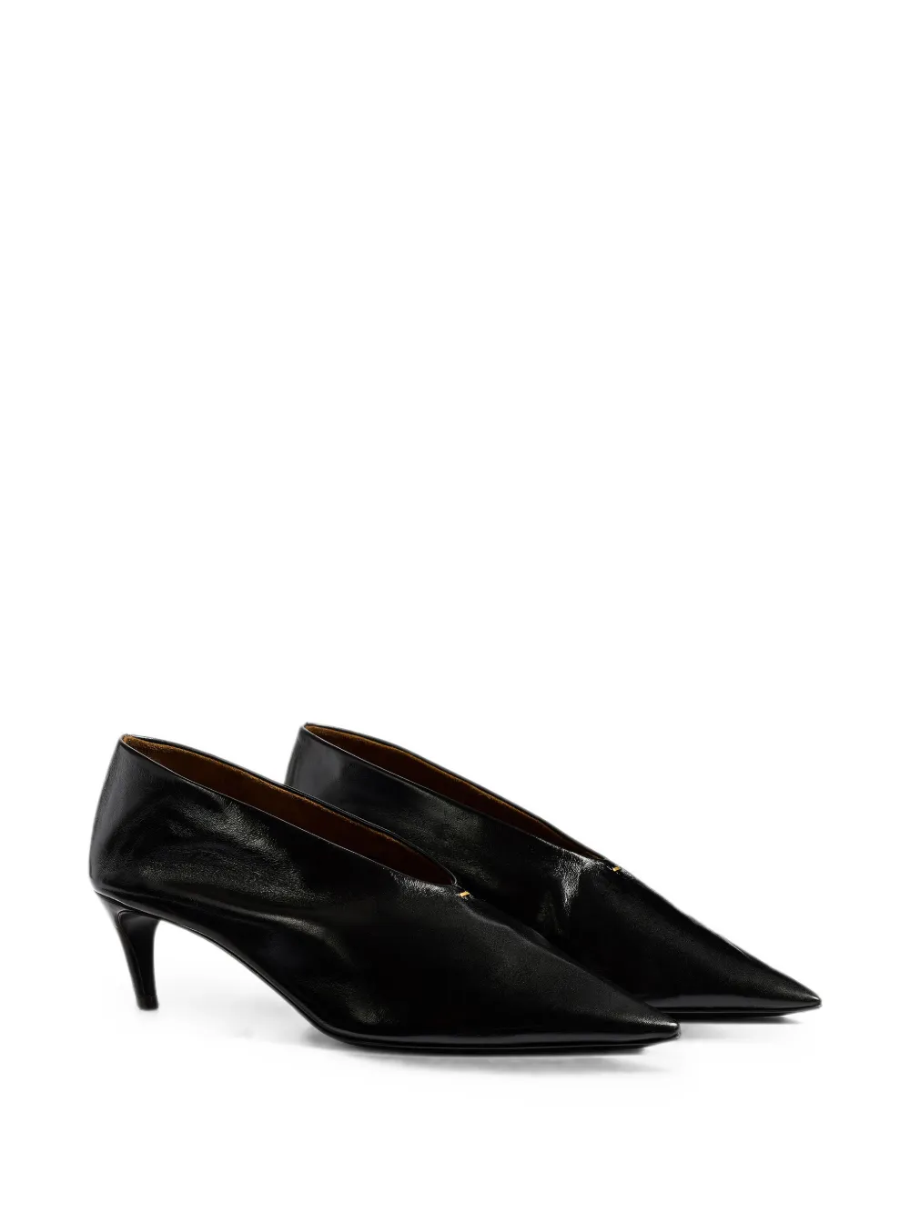 KHAITE pleated pointed-toe pumps Zwart