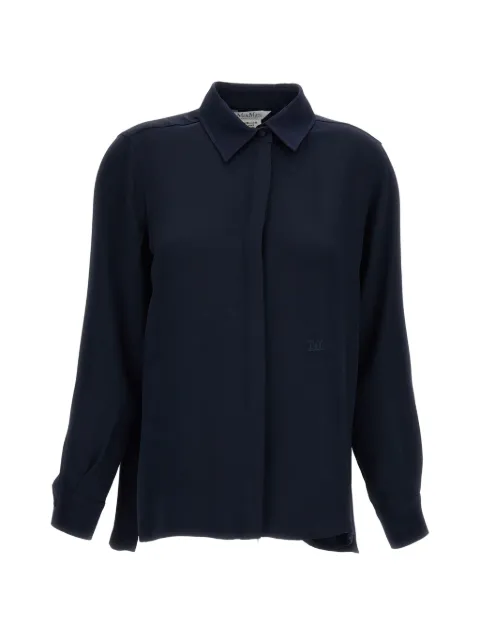 Max Mara embroidered-logo silk shirt
