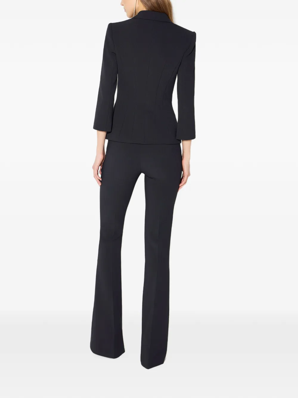Elisabetta Franchi Jack met dubbele rij knopen en logo Zwart