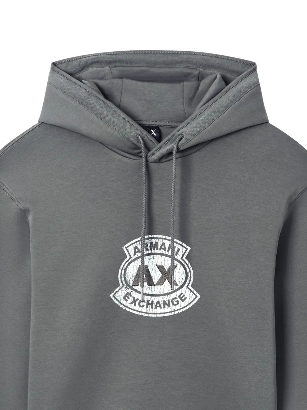 Armani Exchange Hoodie met logoprint en trekkoord Grijs