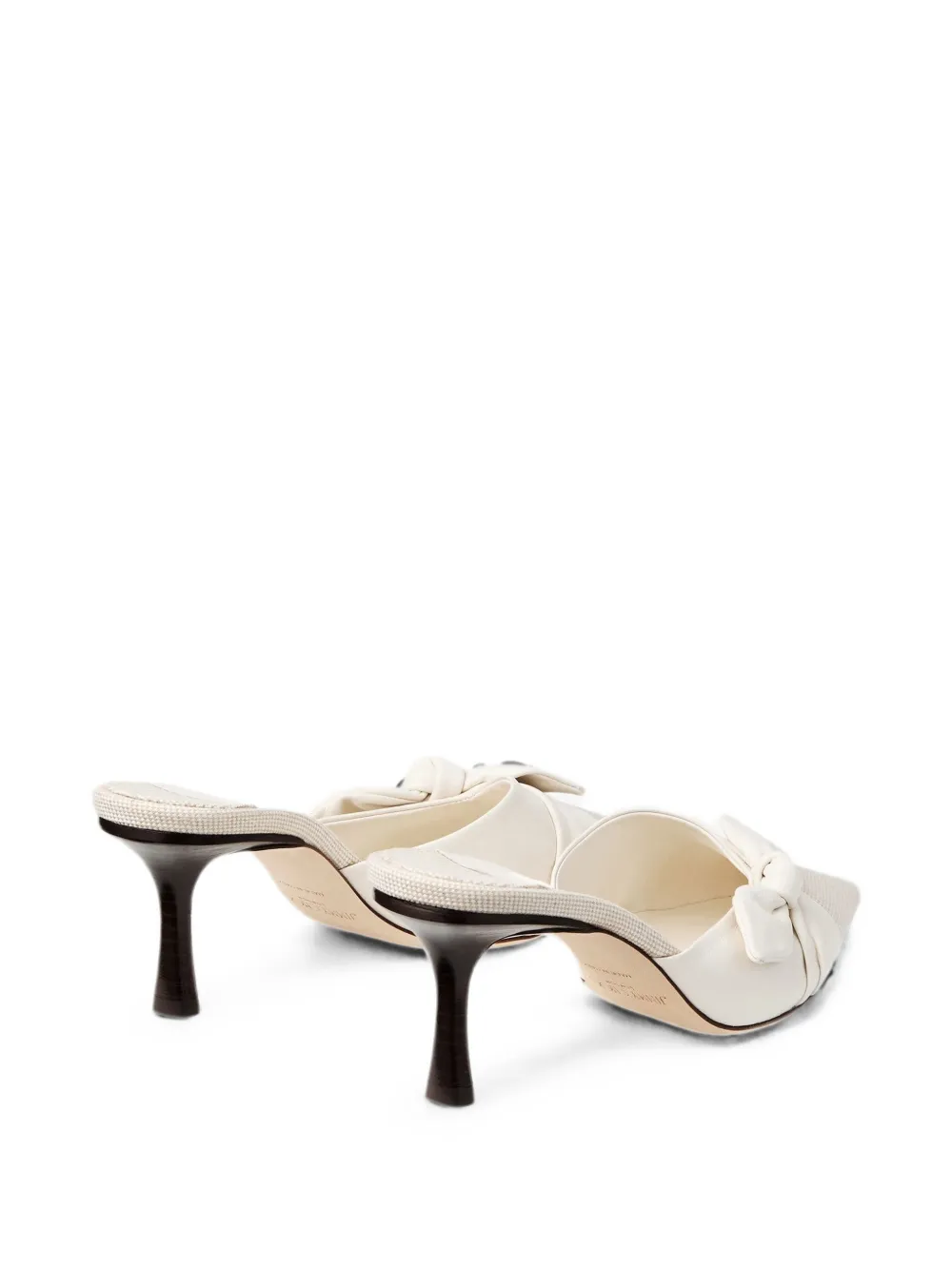 Jimmy Choo Livi bow-detail flecked-texture mules Beige